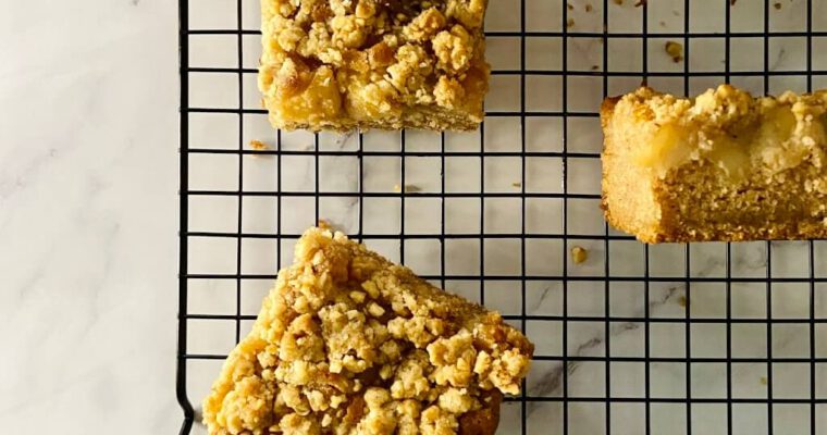 Apple Maple Walnut Streusel Cake