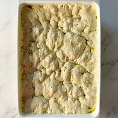 yeaheating easiest no knead focaccia