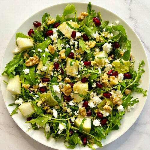 arugula quinoa pear salad by yeaheating